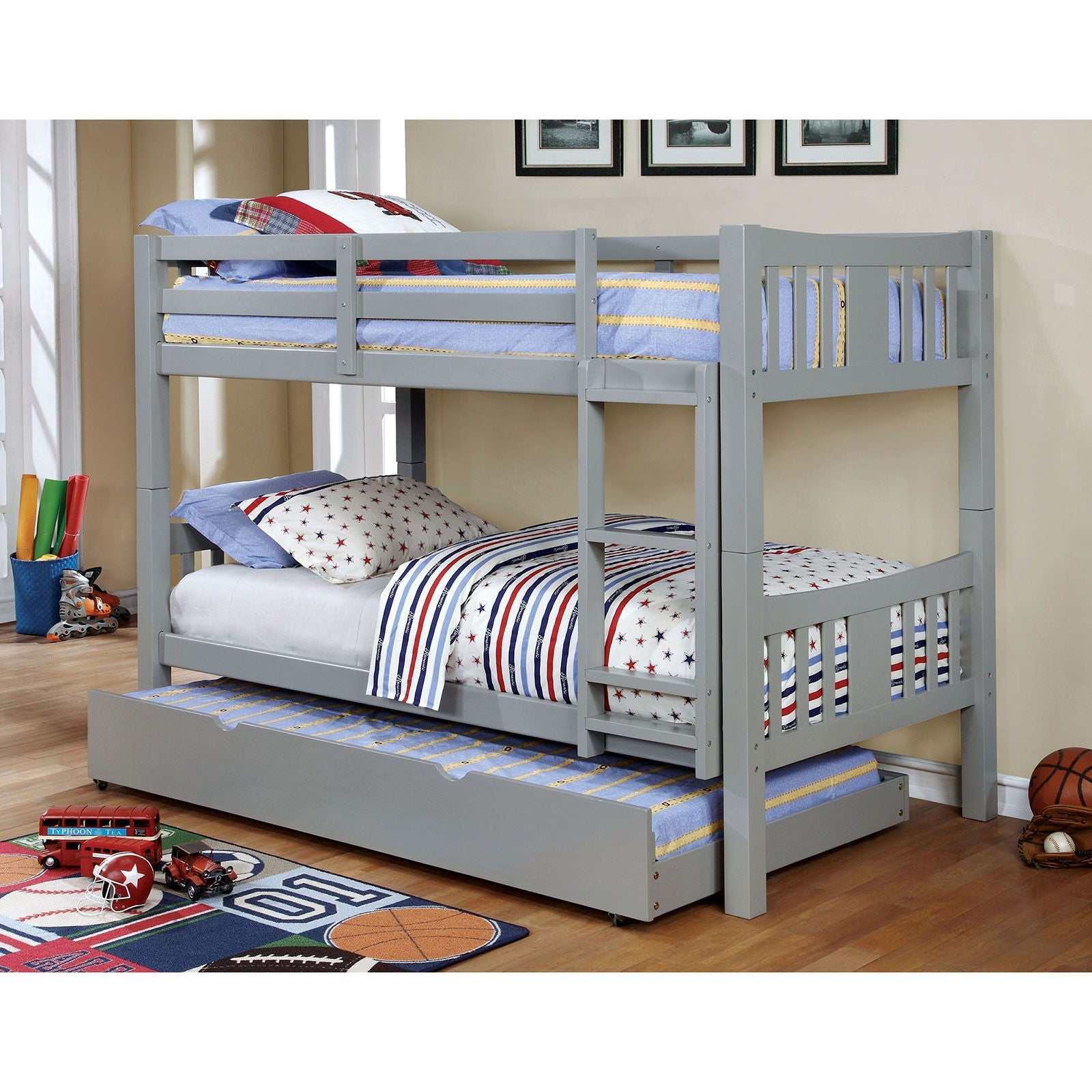 Cameron Gray Full/Full Bunk Bed - Ornate Home