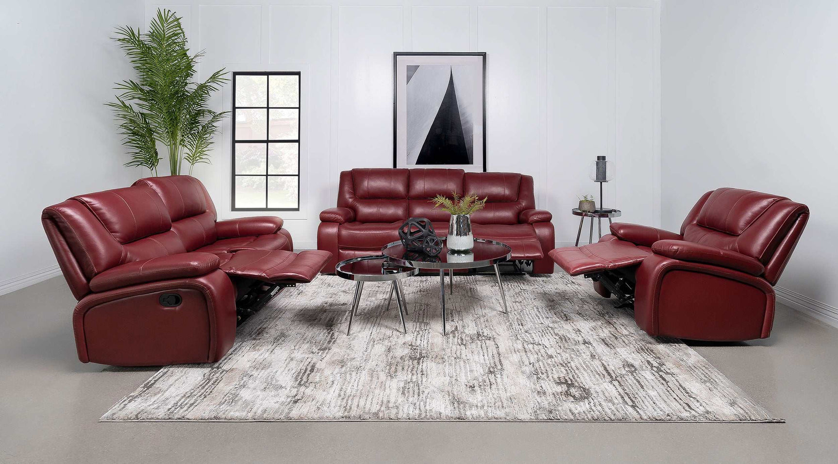 Camila Red Motion Loveseat - Ornate Home