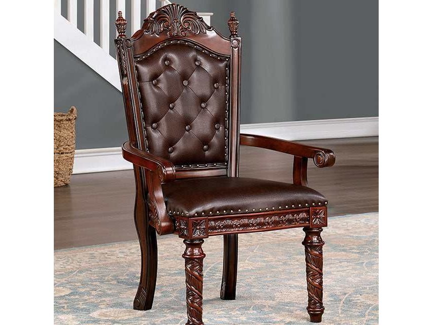 Canyonville Brown Cherry/Dark Brown Arm Chair - Ornate Home