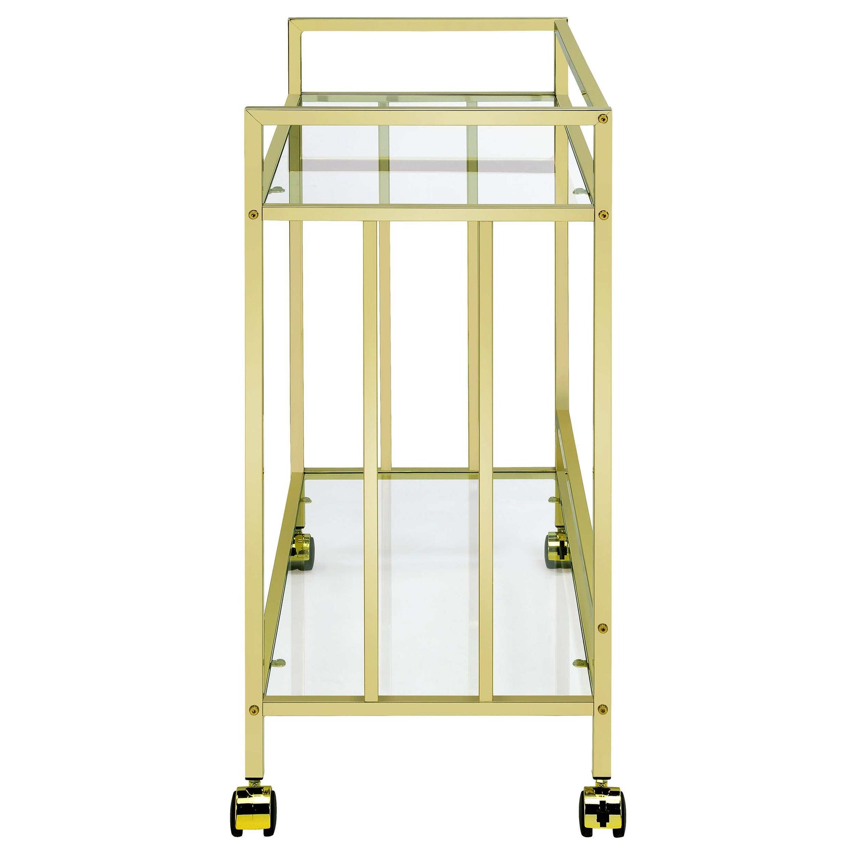 Cara Clear Glass / Brass Bar Cart - Ornate Home