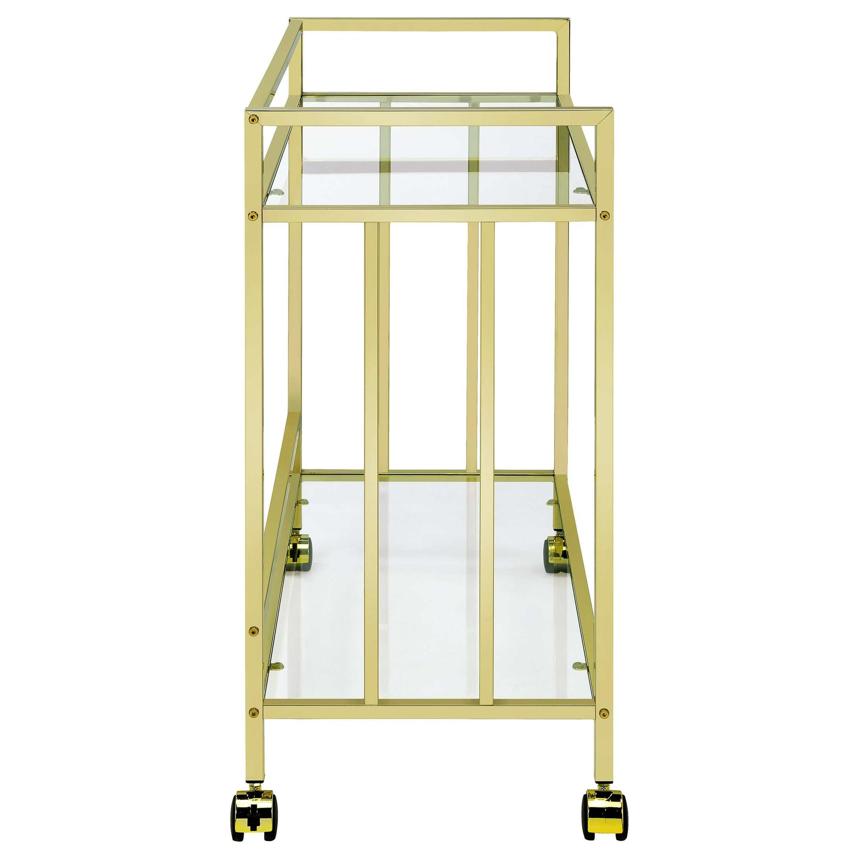 Cara Clear Glass / Brass Bar Cart - Ornate Home