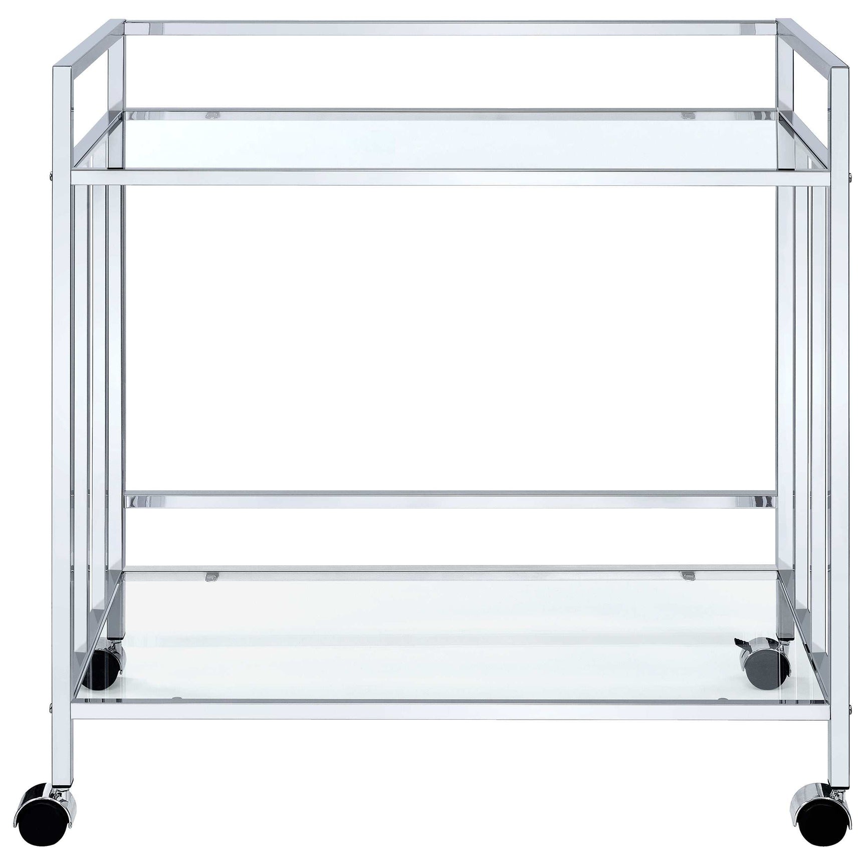 Cara Clear Glass / Chrome Bar Cart - Ornate Home