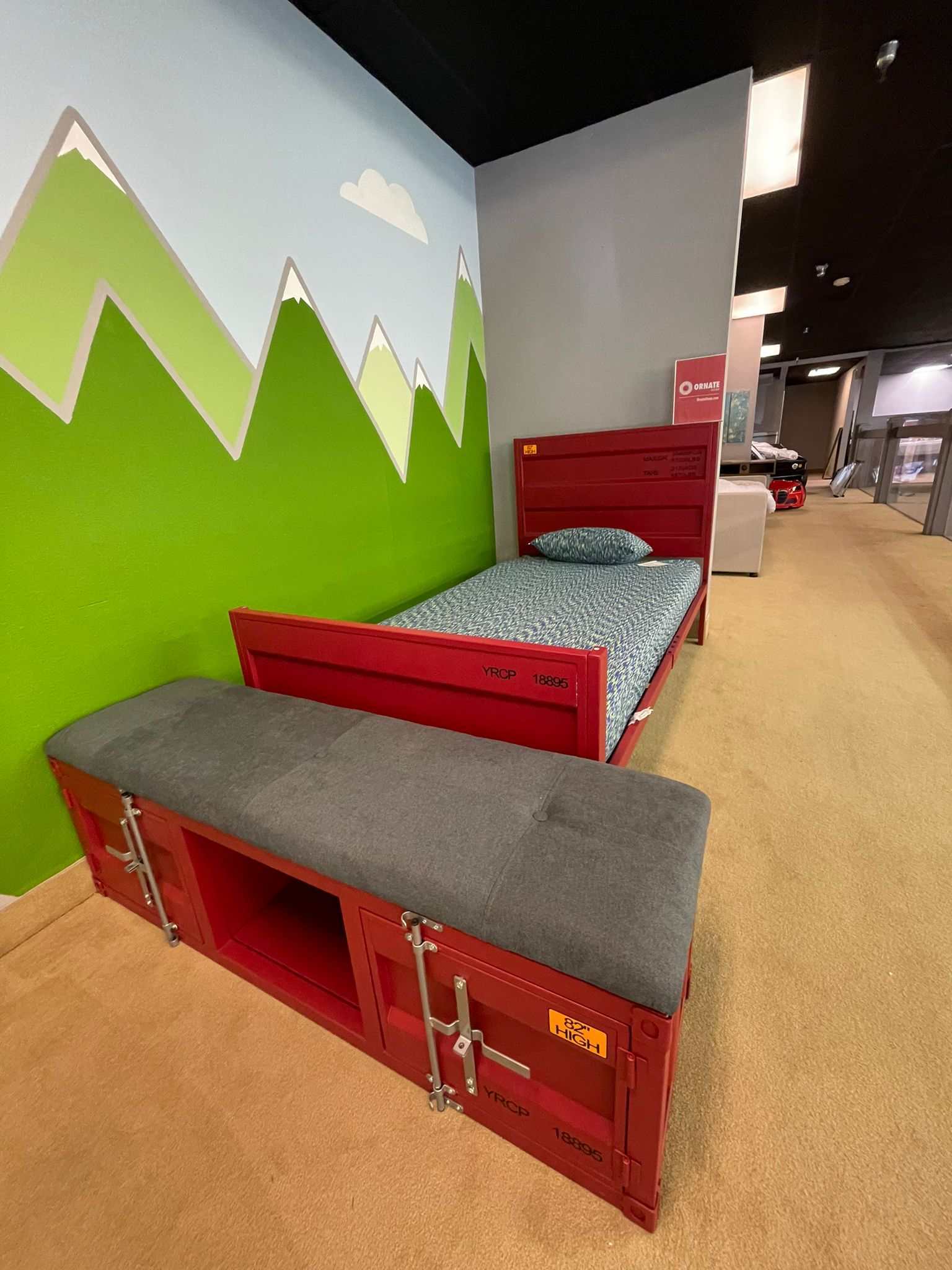 Cargo Red Twin Bed - Ornate Home