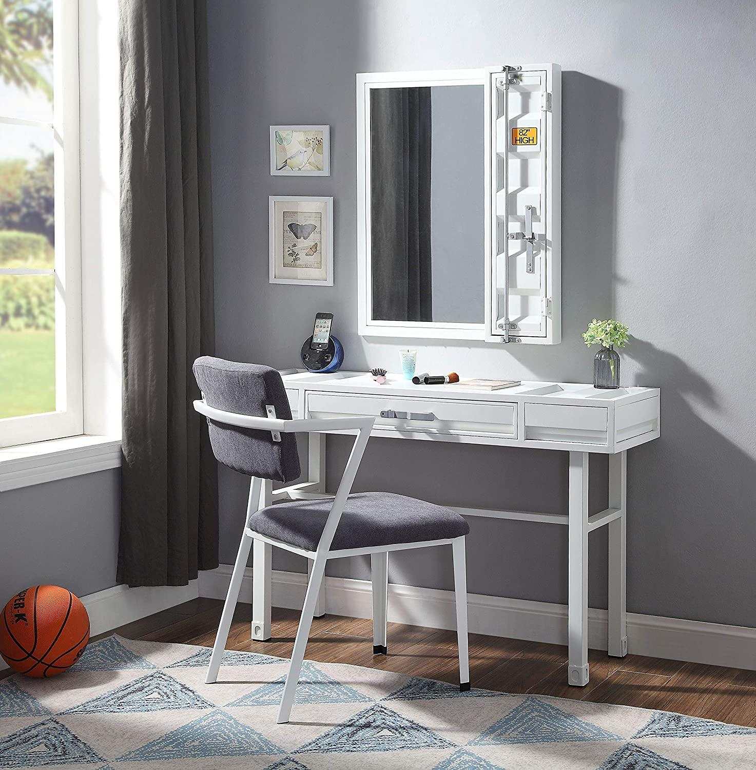 Cargo White Vanity Desk - Ornate Home