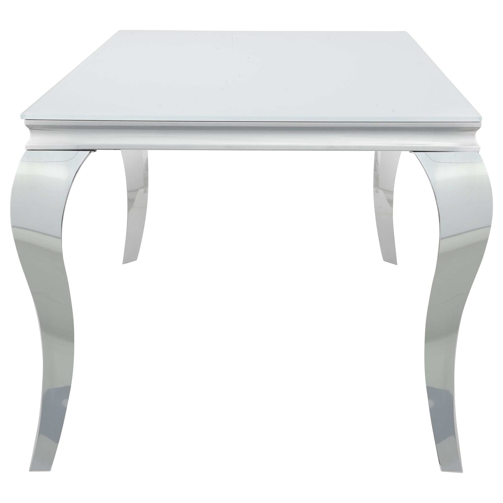 Carone White / Chrome Dining Table - Ornate Home