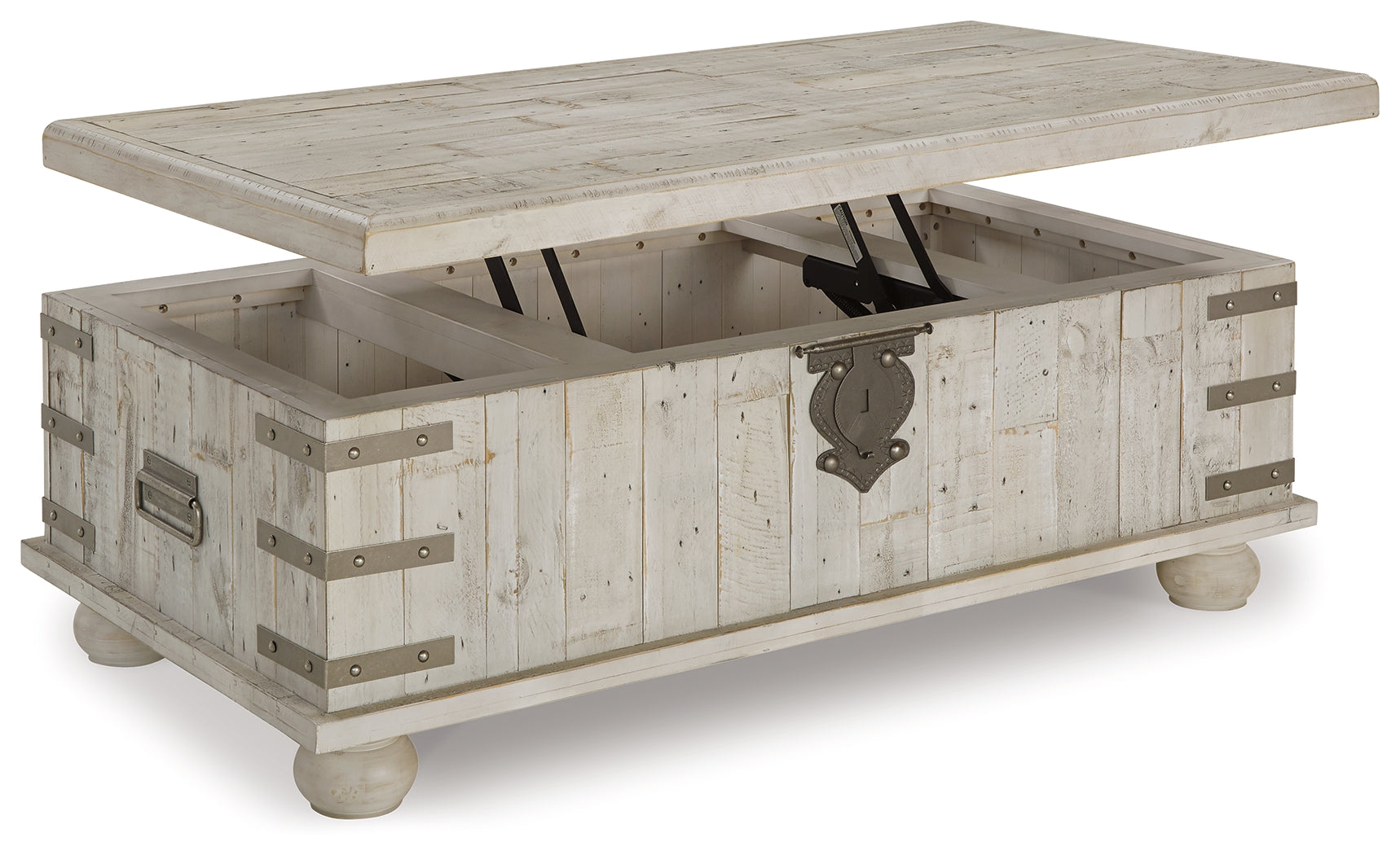 Carynhurst White Wash Gray Lift Top Coffee Table - Ornate Home