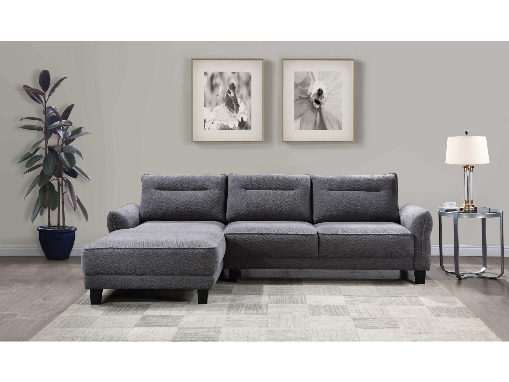 Caspian Grey Sectional - Ornate Home