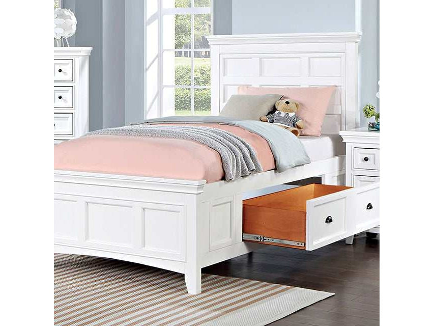 Castile White Twin Bed - Ornate Home