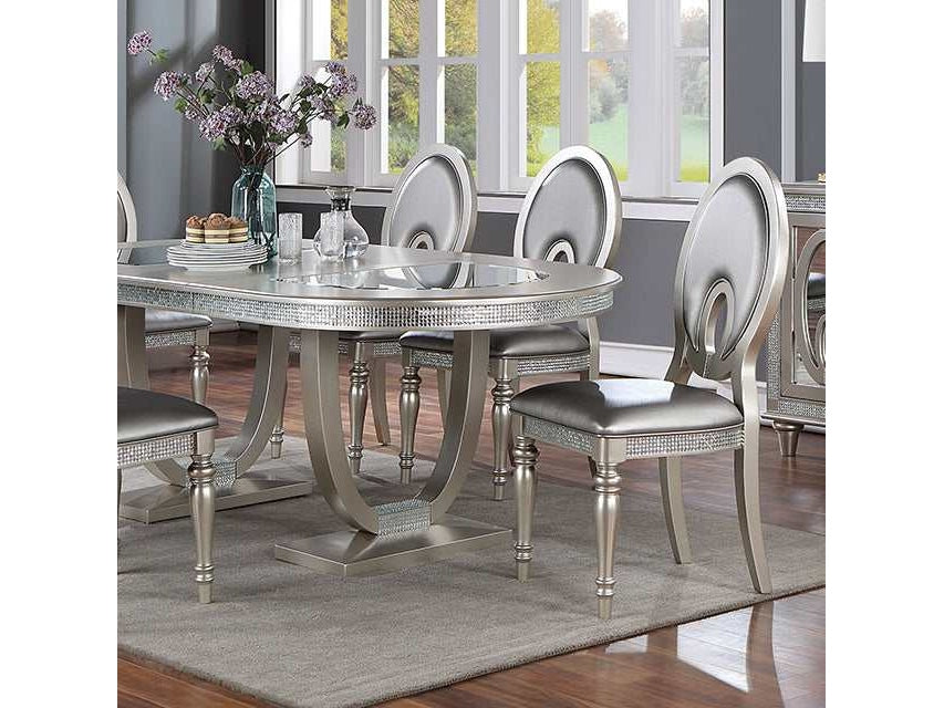 Cathalina Silver Oval Dining Table - Ornate Home