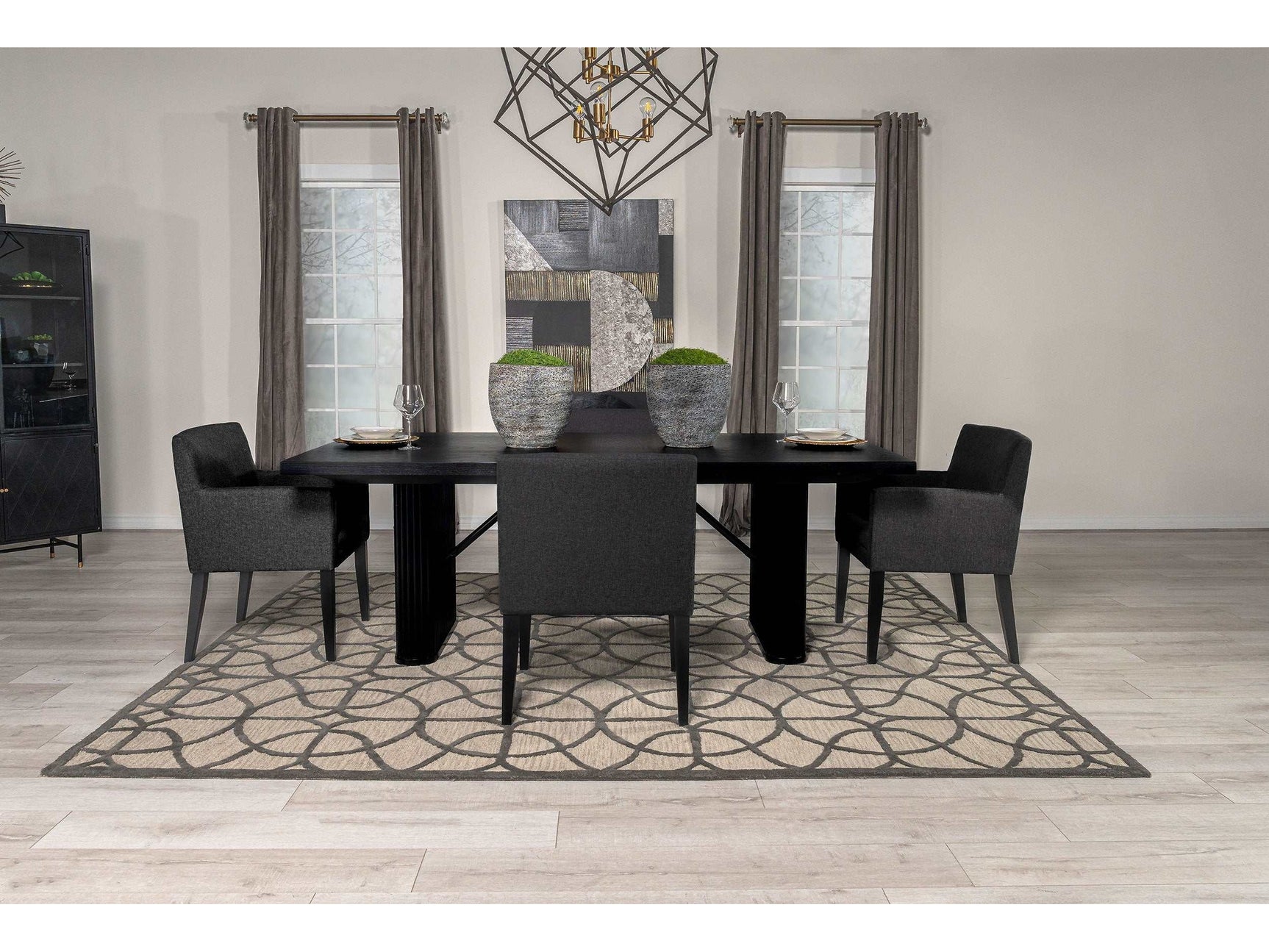 Catherine Grey / Black 5 Pc Dining Set - Ornate Home
