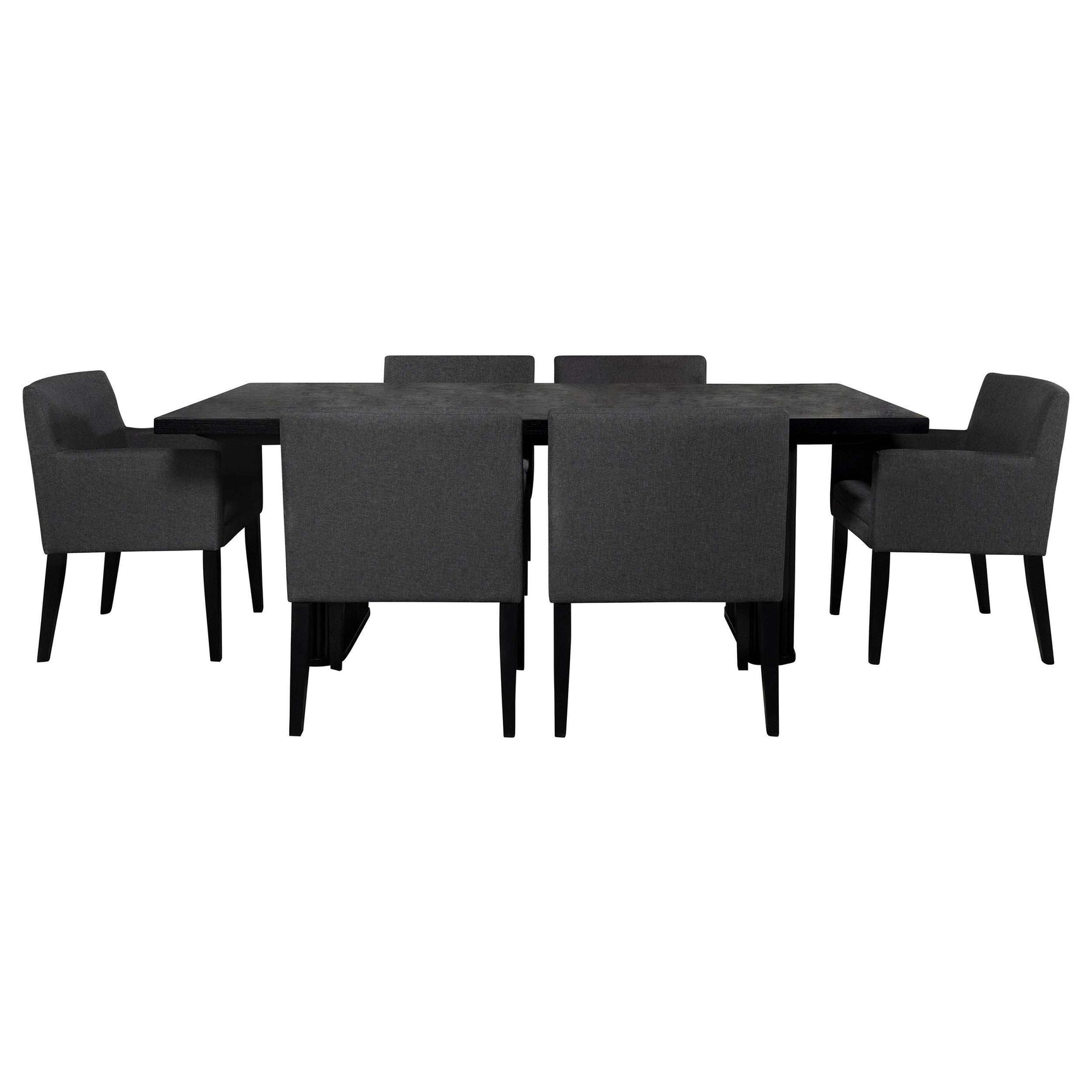 Catherine Grey / Black 7 Pc Dining Set - Ornate Home