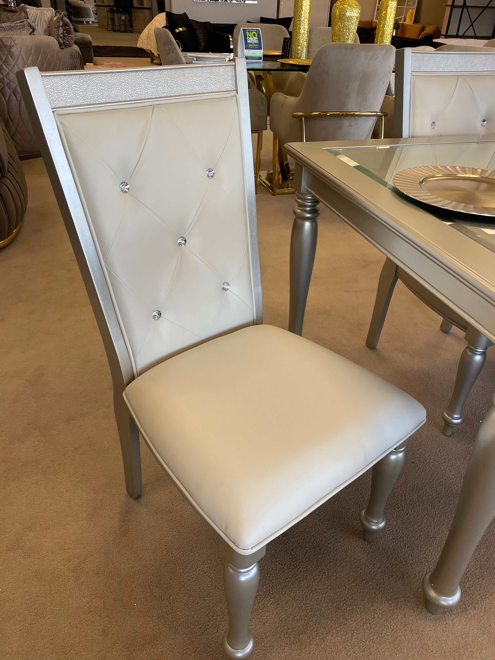 Celandine Silver Side Chair (Set of 2) - Ornate Home