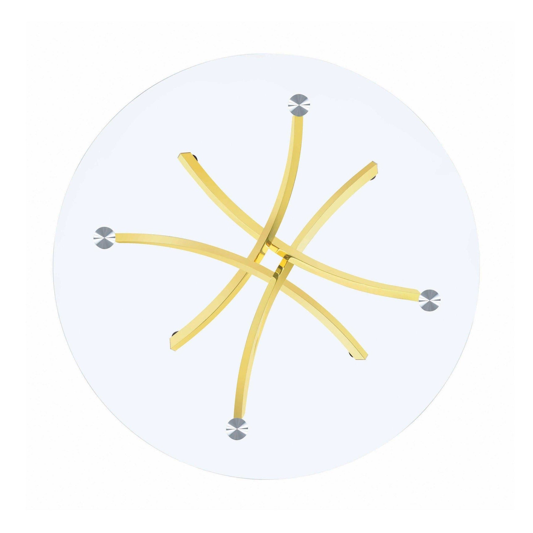 Chanel Brass & Clear Round Dining Table - Ornate Home