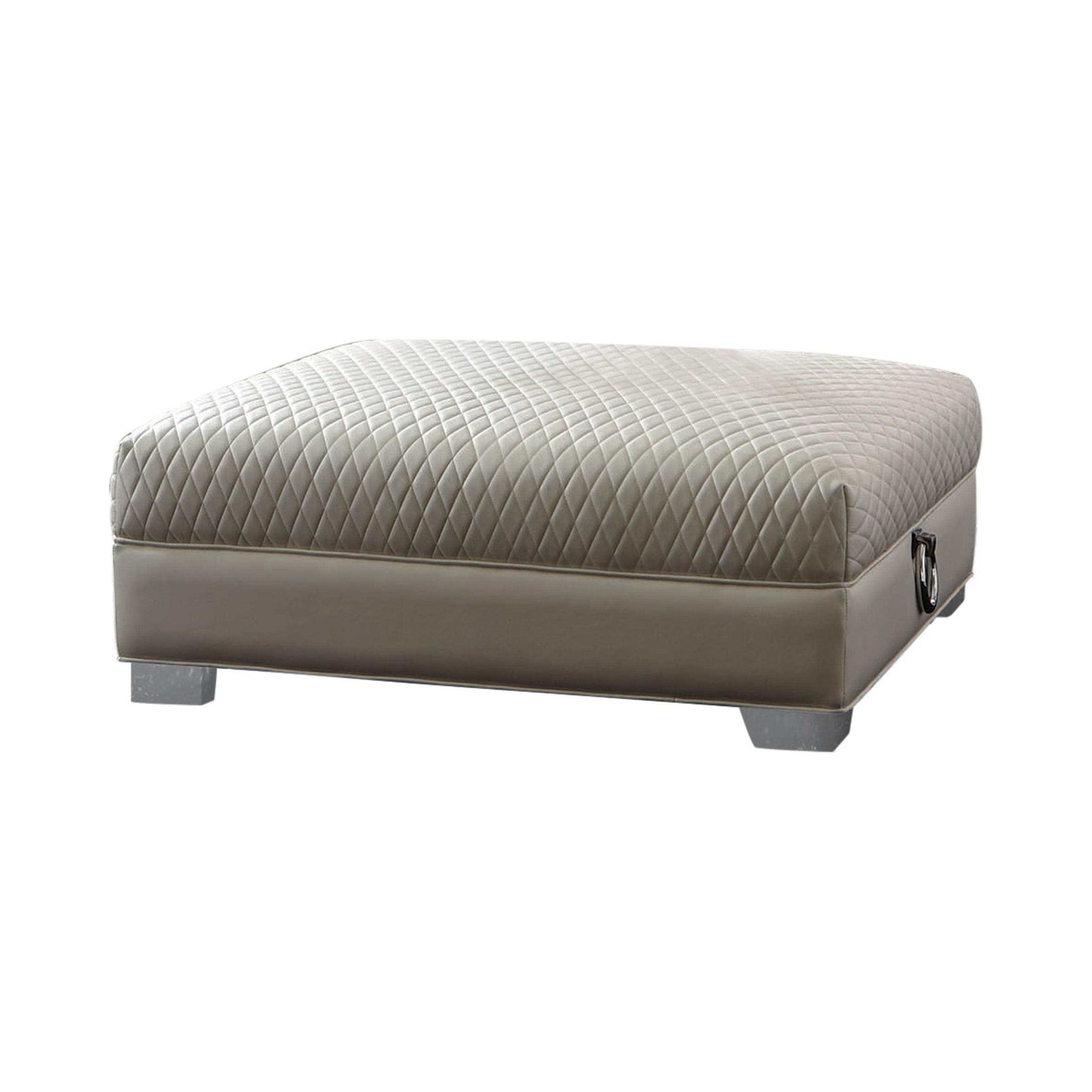 Chaviano Pearl White Ottoman - Ornate Home