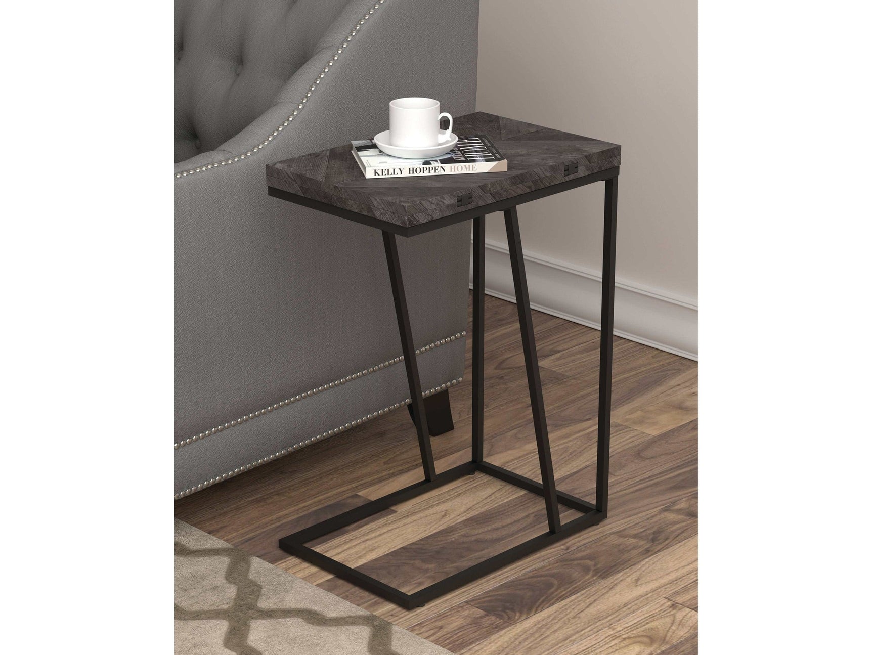 Chevron Grey Expandable Accent Table - Ornate Home