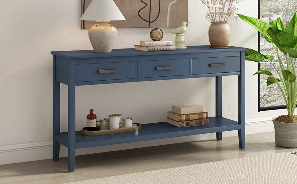 Chino Console Table Blue - Ornate Home