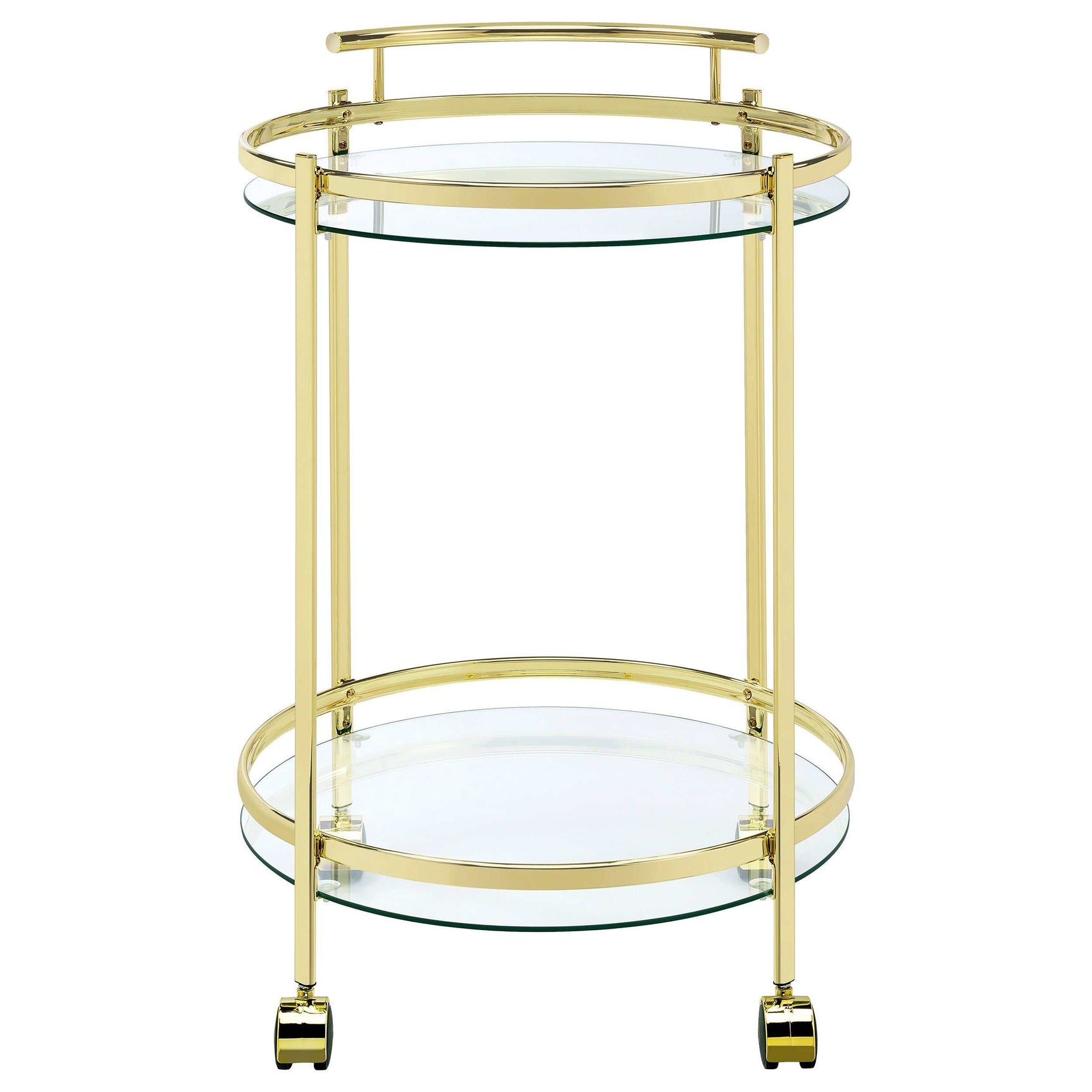 Chrissy Clear Glass / Brass Bar Cart - Ornate Home
