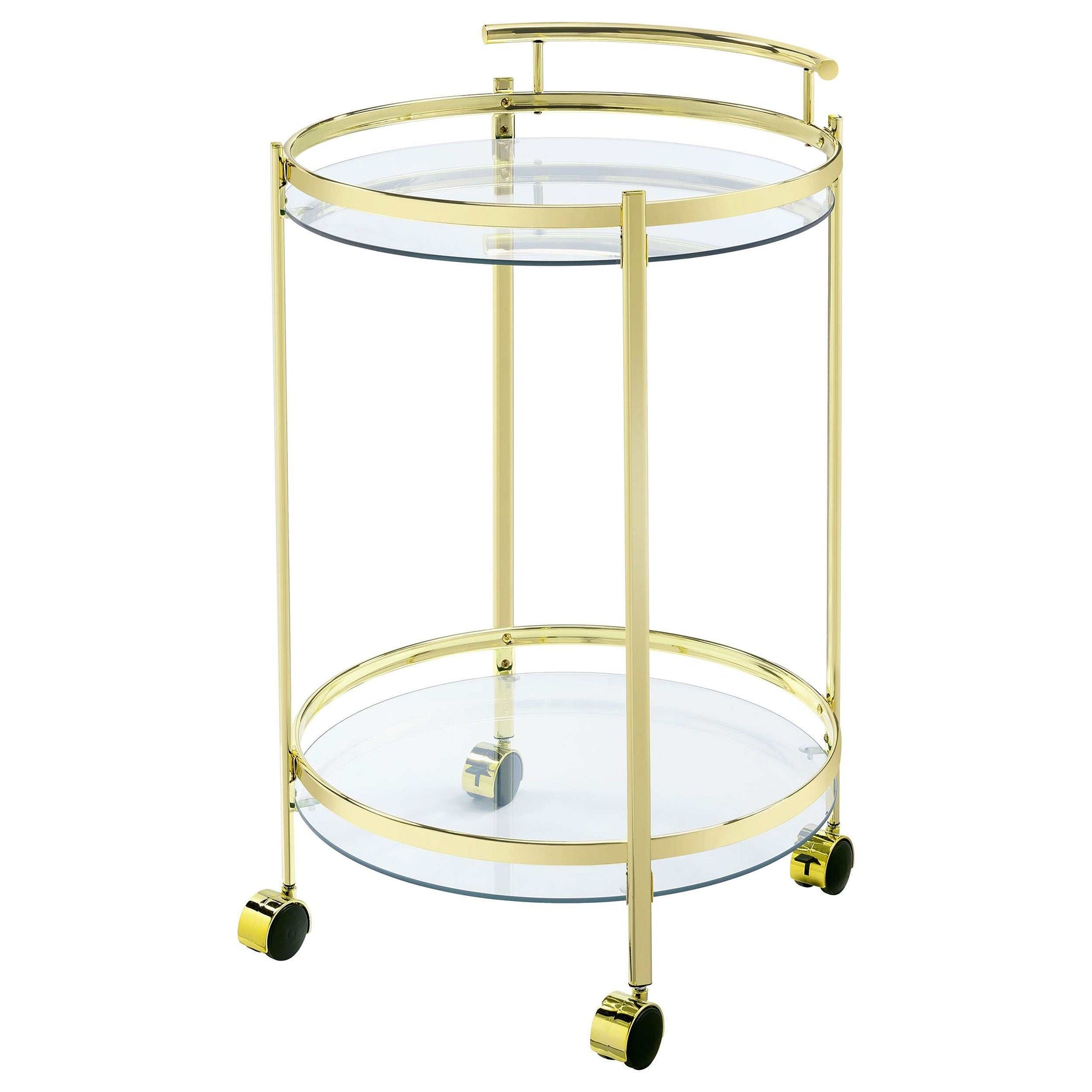 Chrissy Clear Glass / Brass Bar Cart - Ornate Home