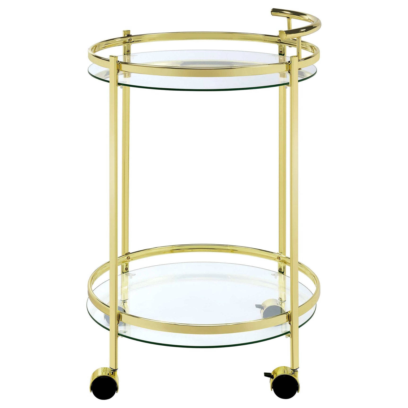 Chrissy Clear Glass / Brass Bar Cart - Ornate Home