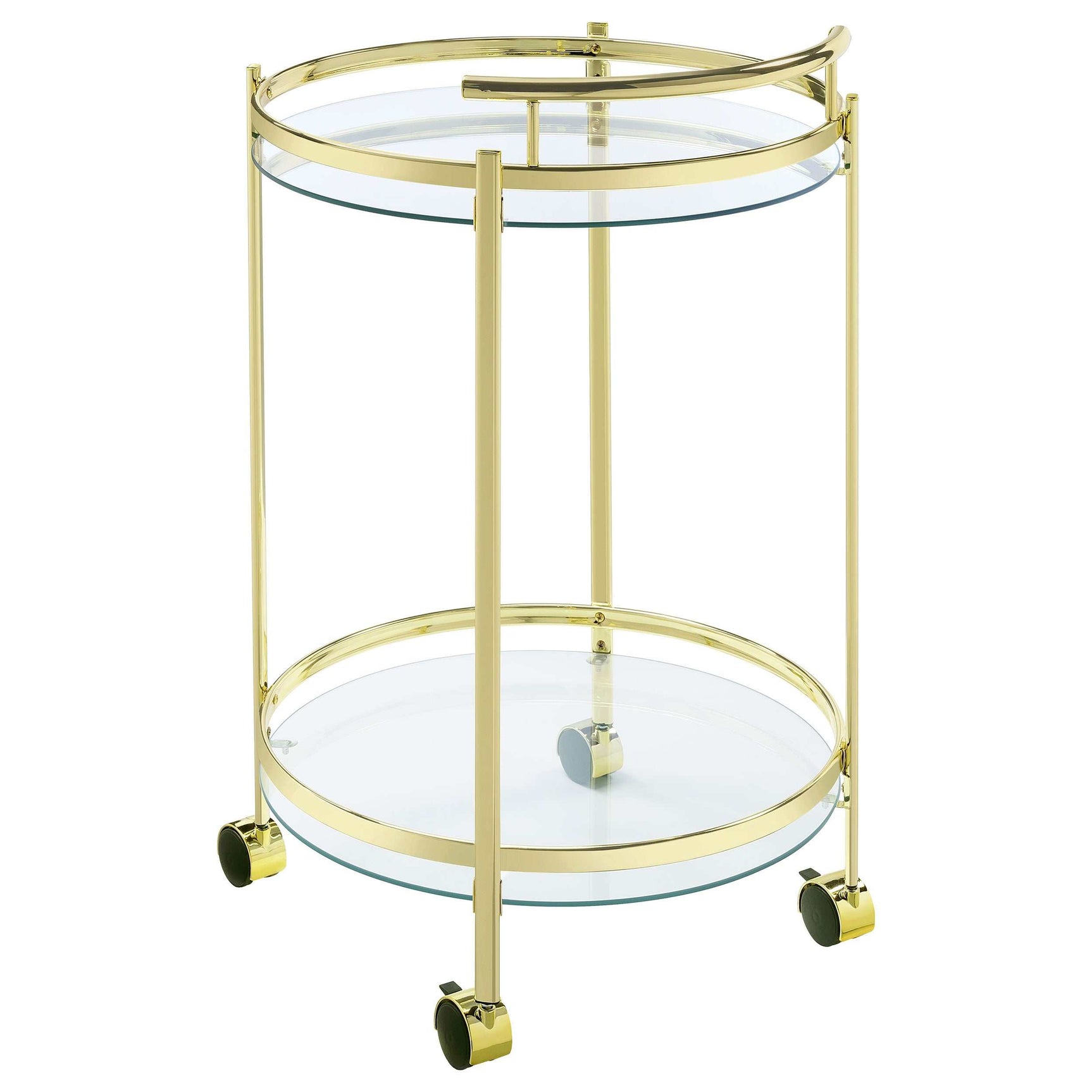 Chrissy Clear Glass / Brass Bar Cart - Ornate Home