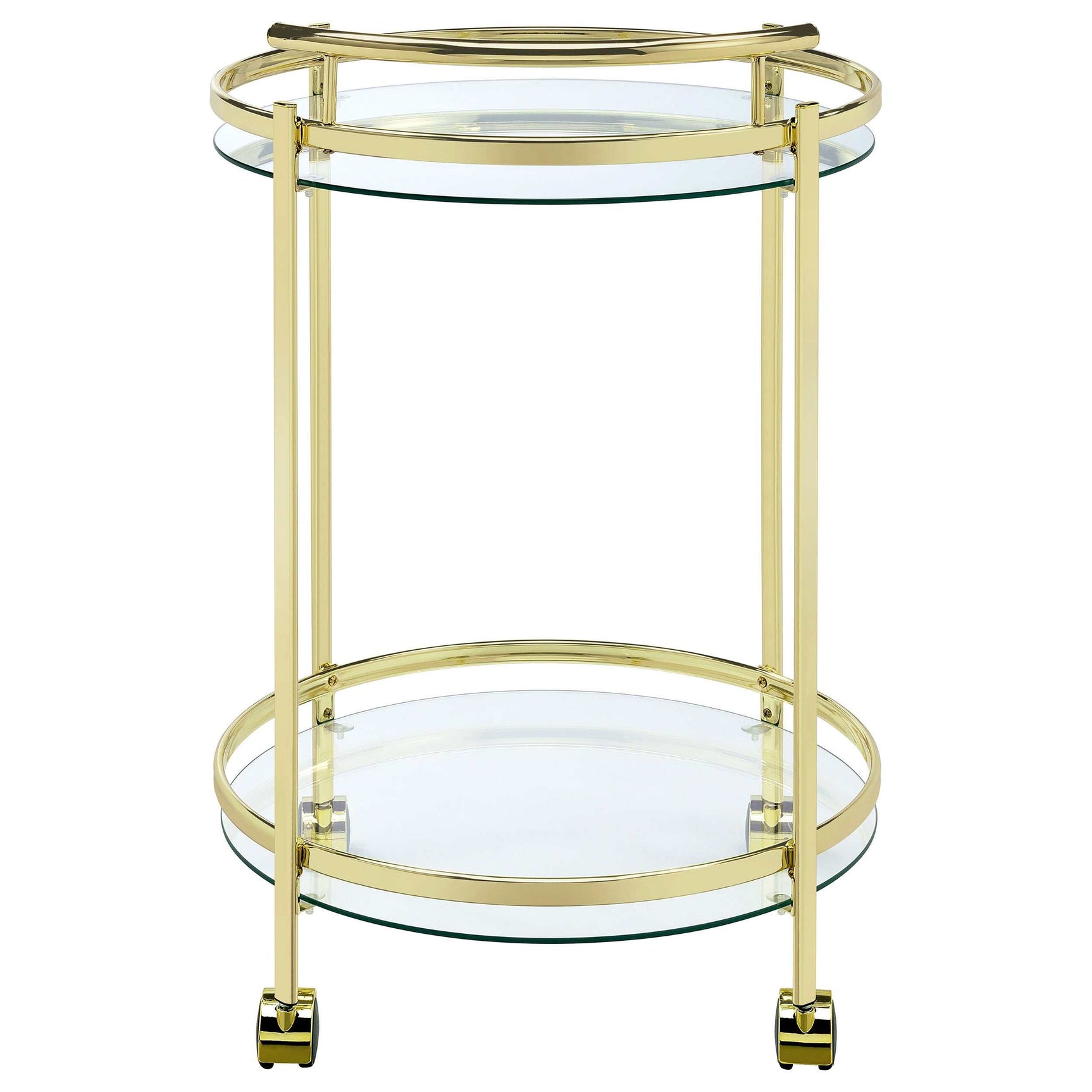 Chrissy Clear Glass / Brass Bar Cart - Ornate Home