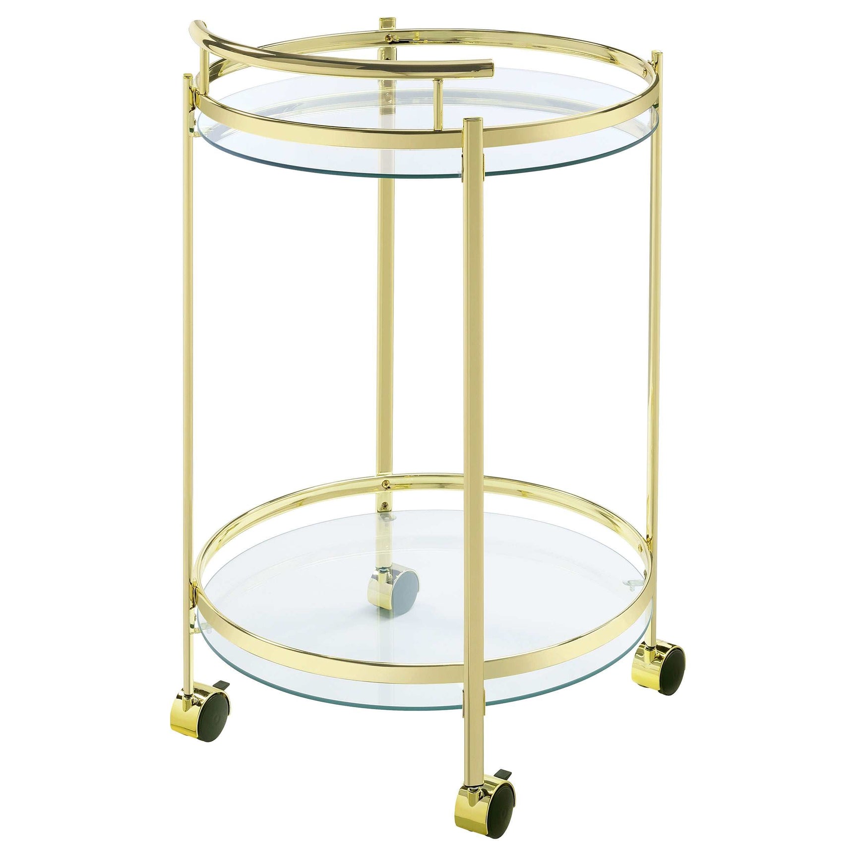 Chrissy Clear Glass / Brass Bar Cart - Ornate Home