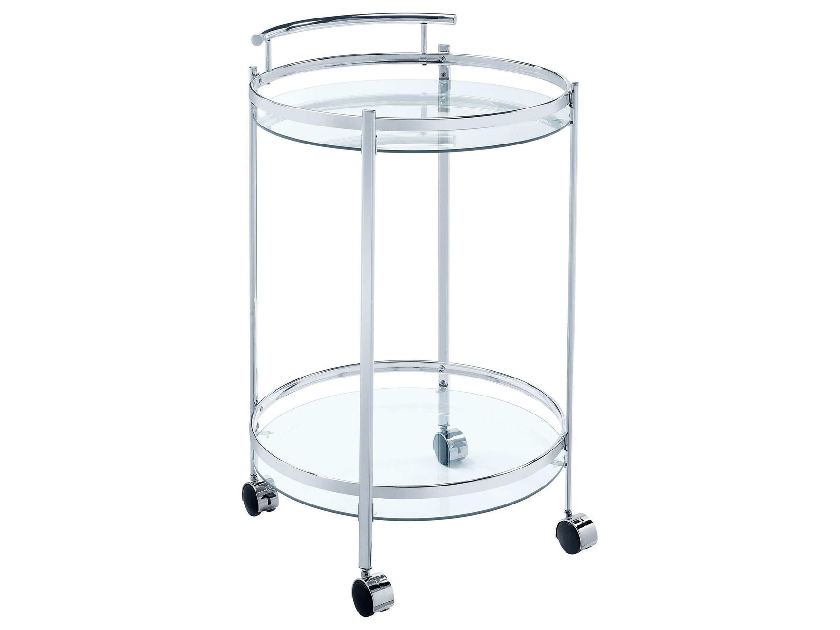 Chrissy Clear Glass / Chrome Bar Cart - Ornate Home