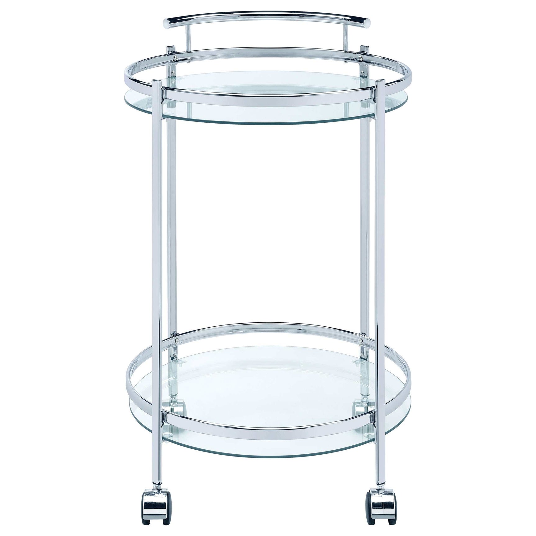 Chrissy Clear Glass / Chrome Bar Cart - Ornate Home