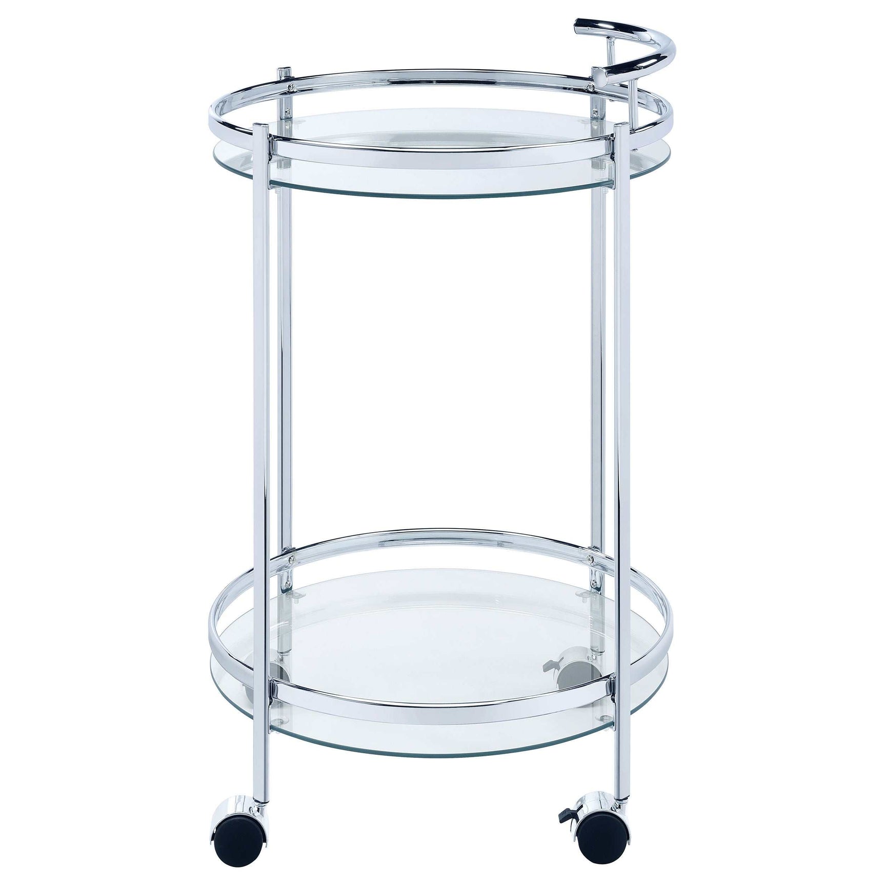 Chrissy Clear Glass / Chrome Bar Cart - Ornate Home