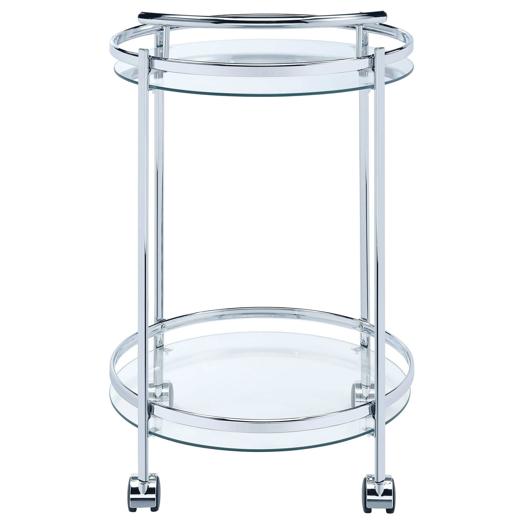 Chrissy Clear Glass / Chrome Bar Cart - Ornate Home