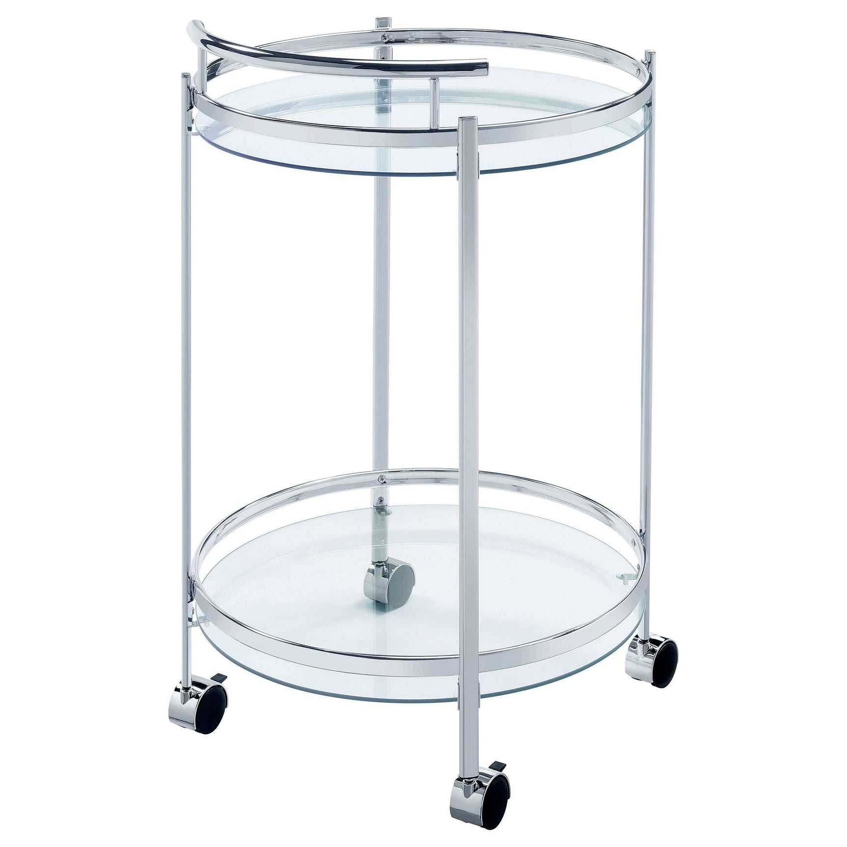 Chrissy Clear Glass / Chrome Bar Cart - Ornate Home