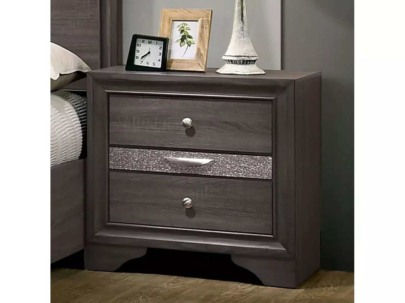 Chrissy Gray Nightstand - Ornate Home