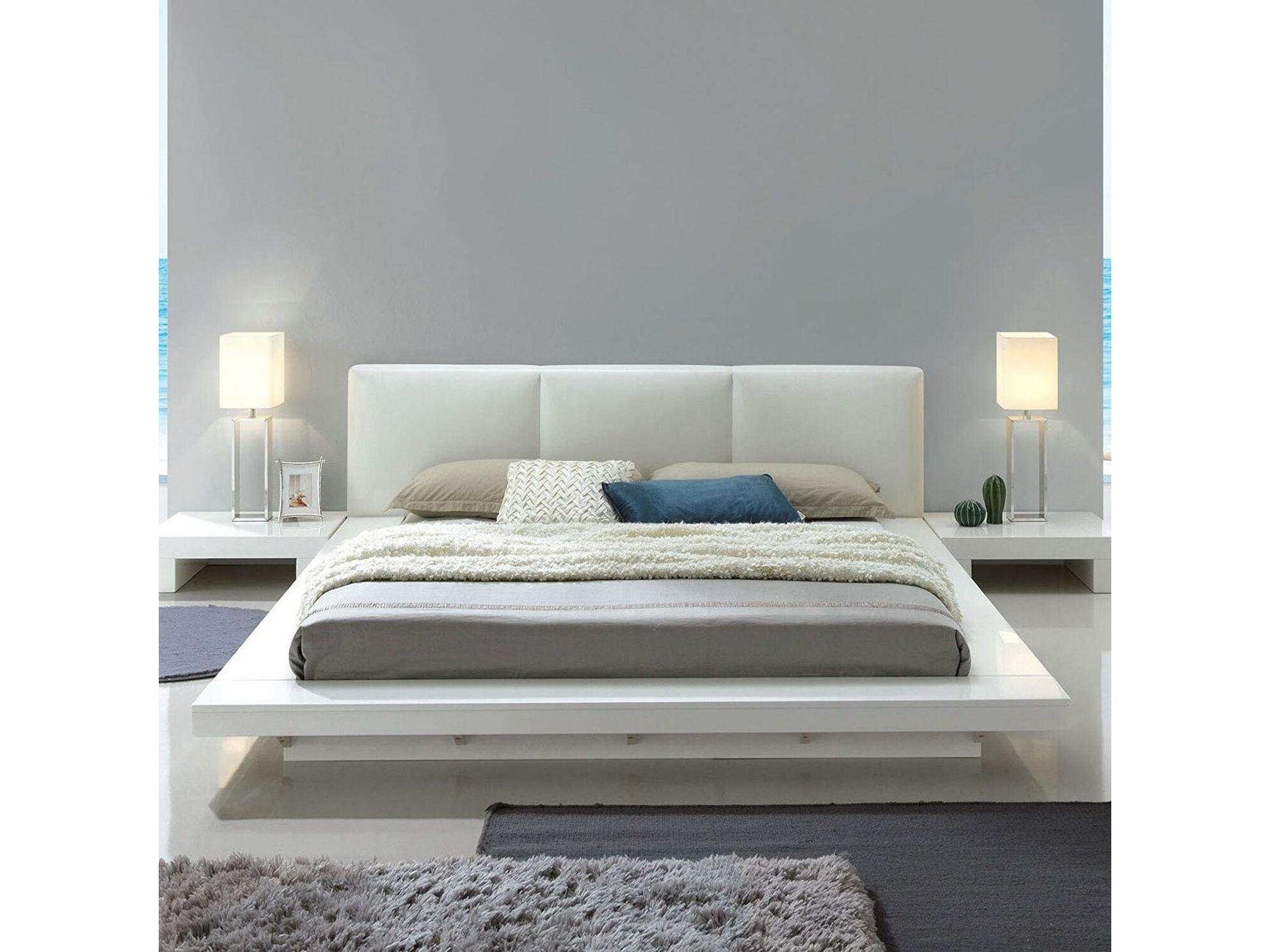 Christie White High Gloss Lacquer California King Bed - Ornate Home