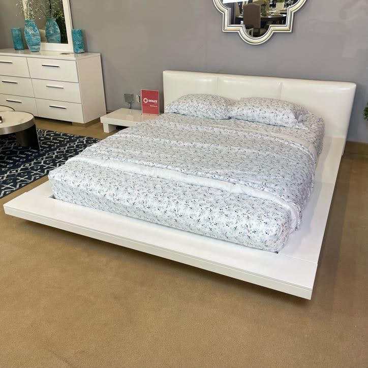 Christie White High Gloss Lacquer California King Bed - Ornate Home