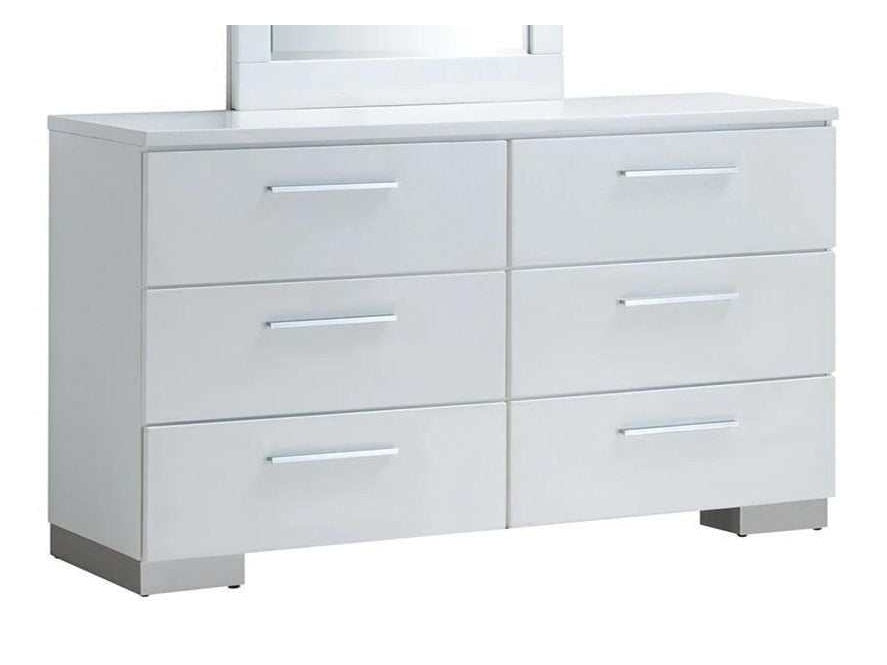 Furniture of America Christie White High Gloss Lacquer Dresser