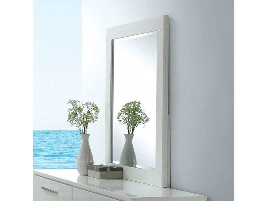 Christie White High Gloss Lacquer Mirror - Ornate Home