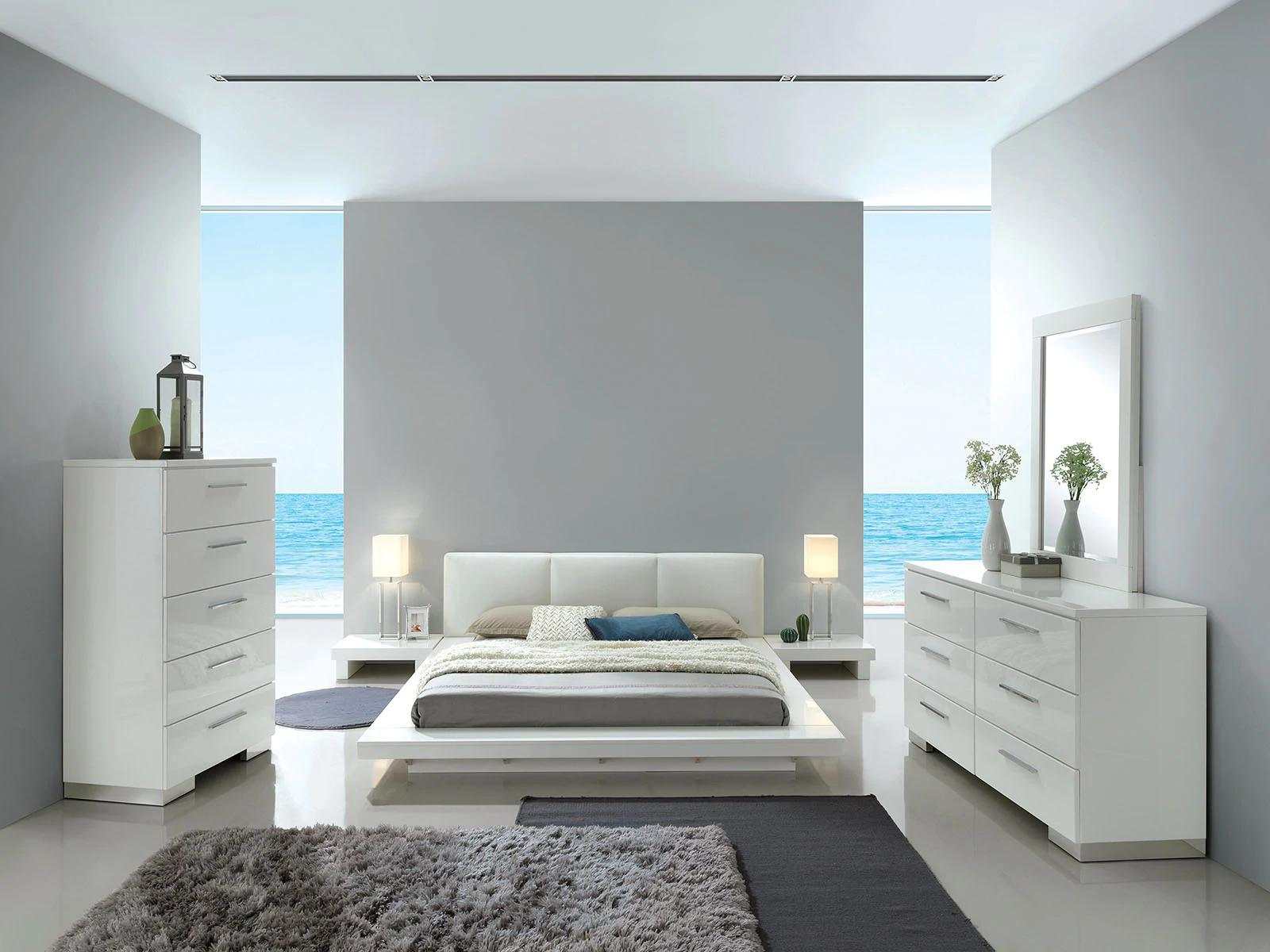 Christie White High Gloss Lacquer Queen Bed - Ornate Home