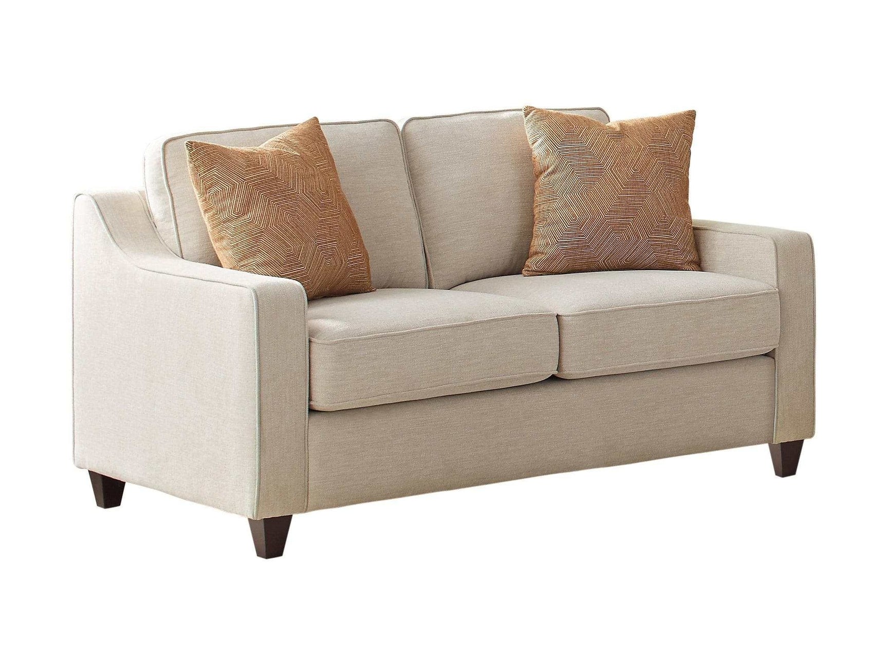 Christine Beige Stationary Loveseat - Ornate Home