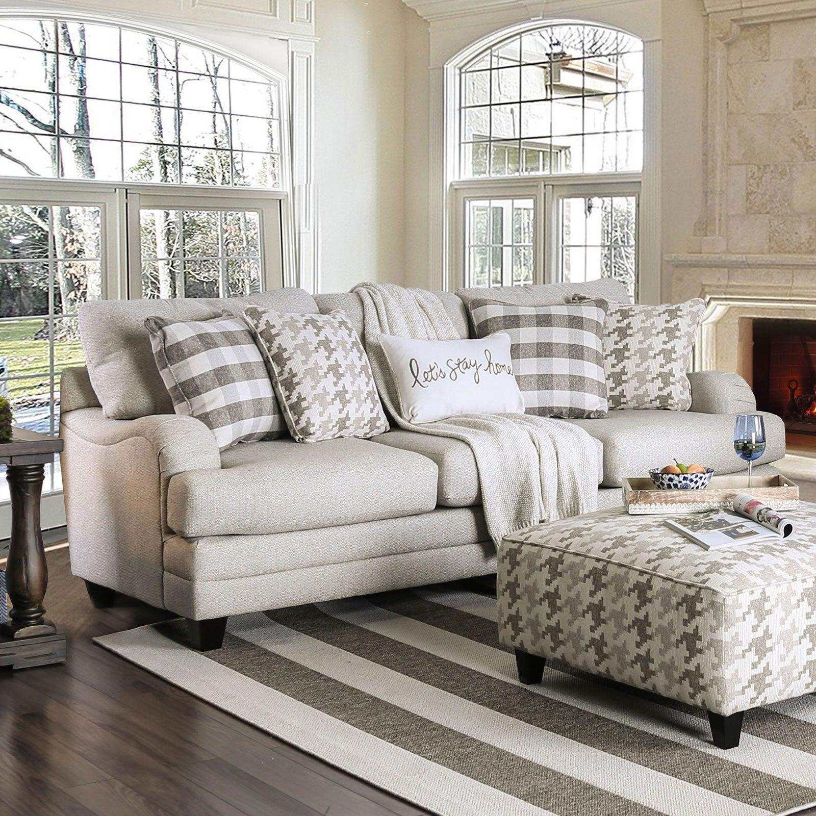 Christine Light Gray Stationary Sofa & Loveseat 2pc - Ornate Home