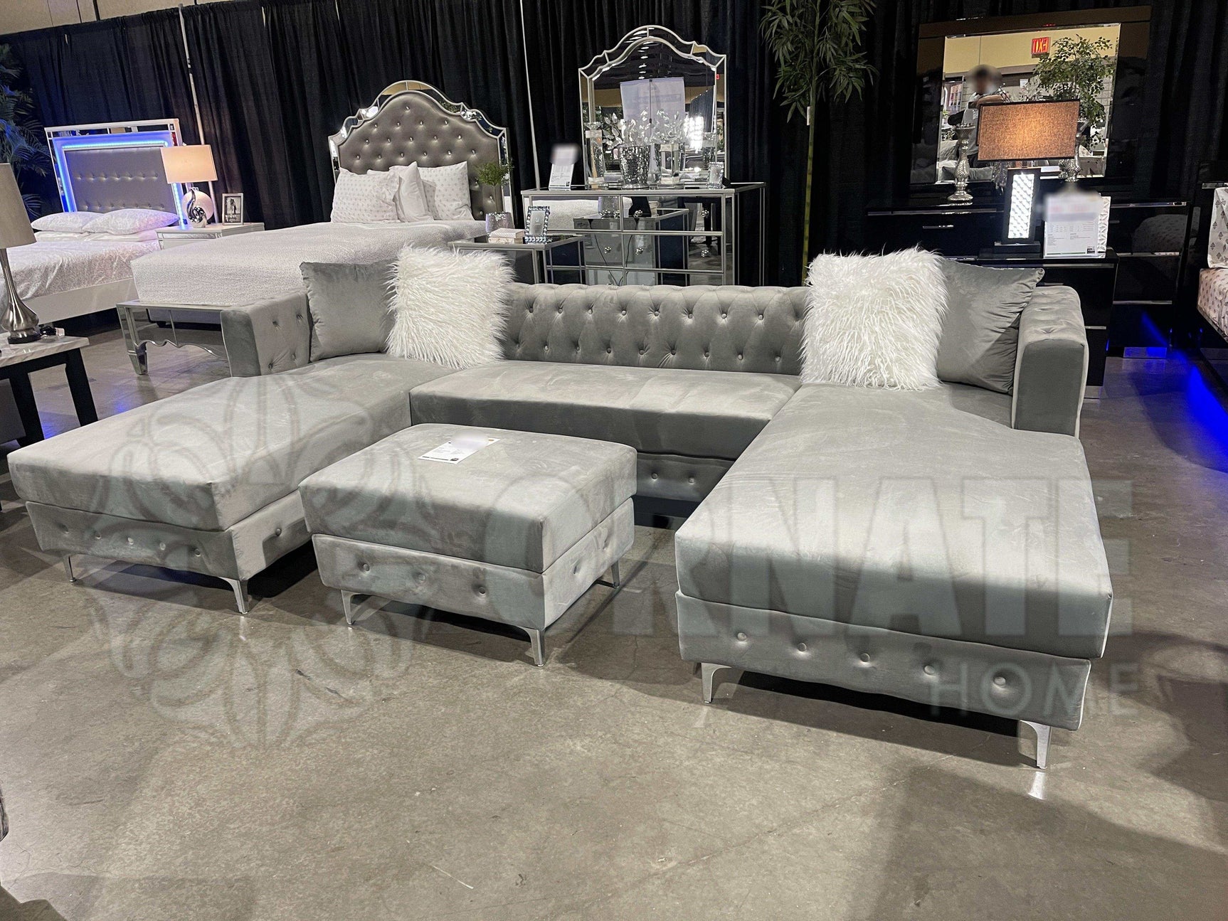 Ciabattoni Gray U Shape Sectional Sofa - Ornate Home