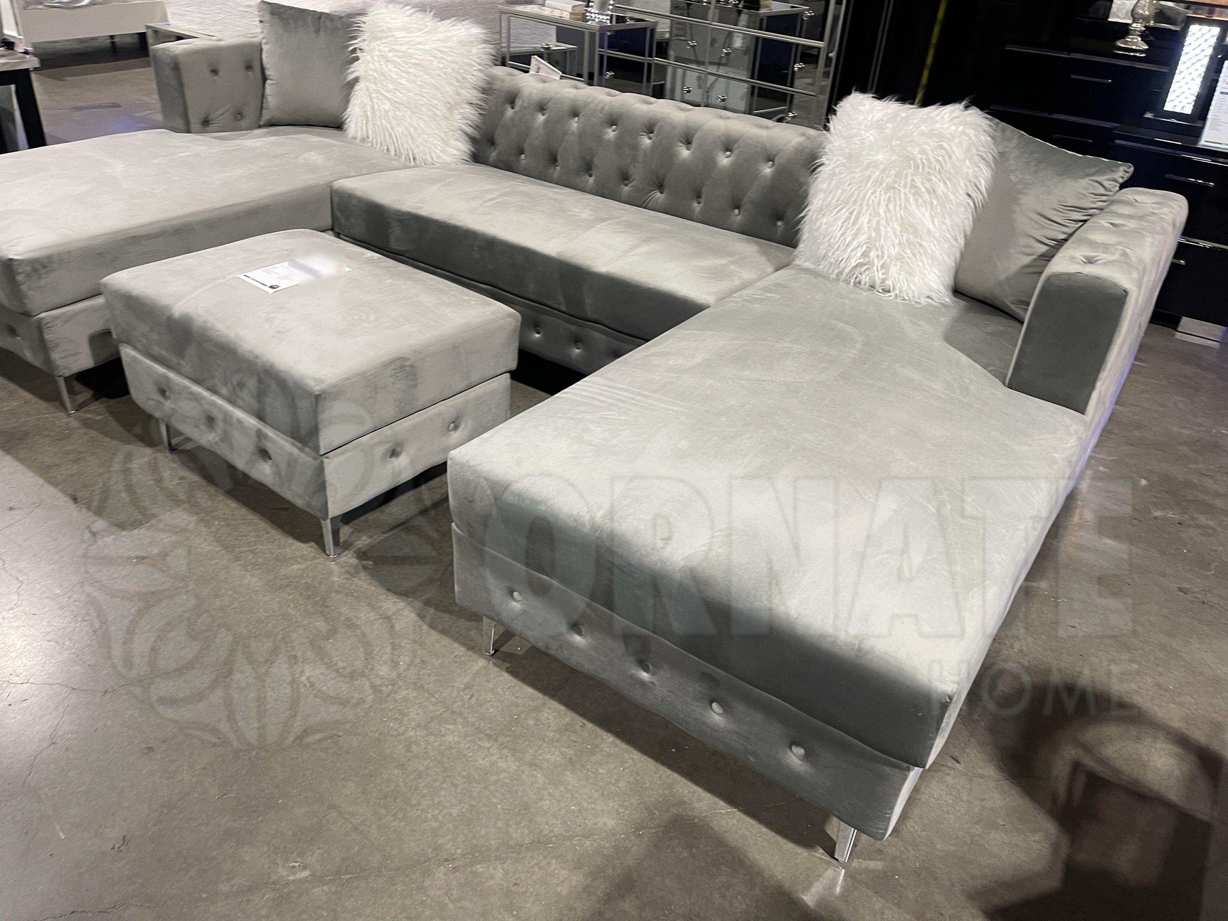 Ciabattoni Gray U Shape Sectional Sofa - Ornate Home