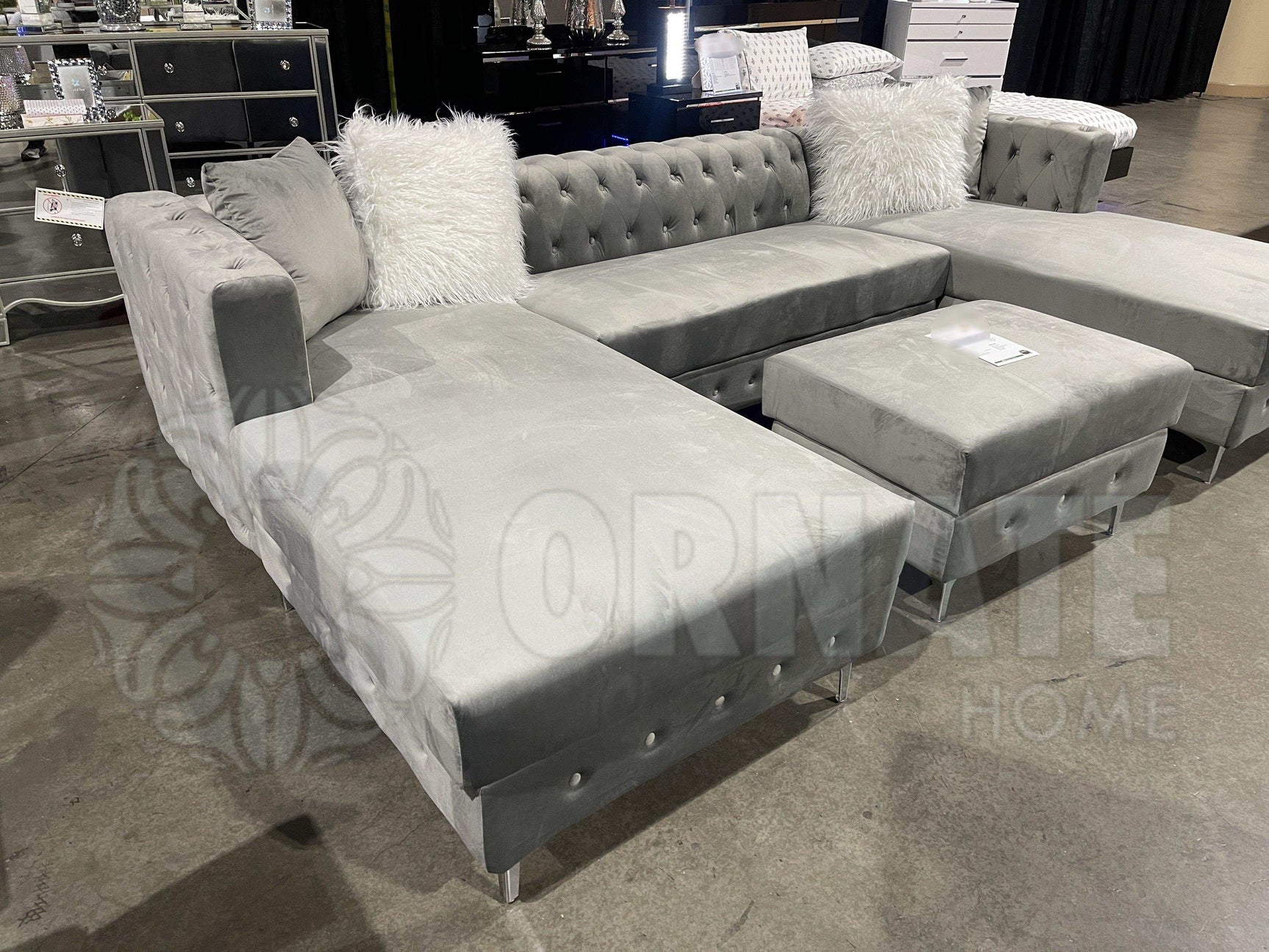 Ciabattoni Gray U Shape Sectional Sofa - Ornate Home