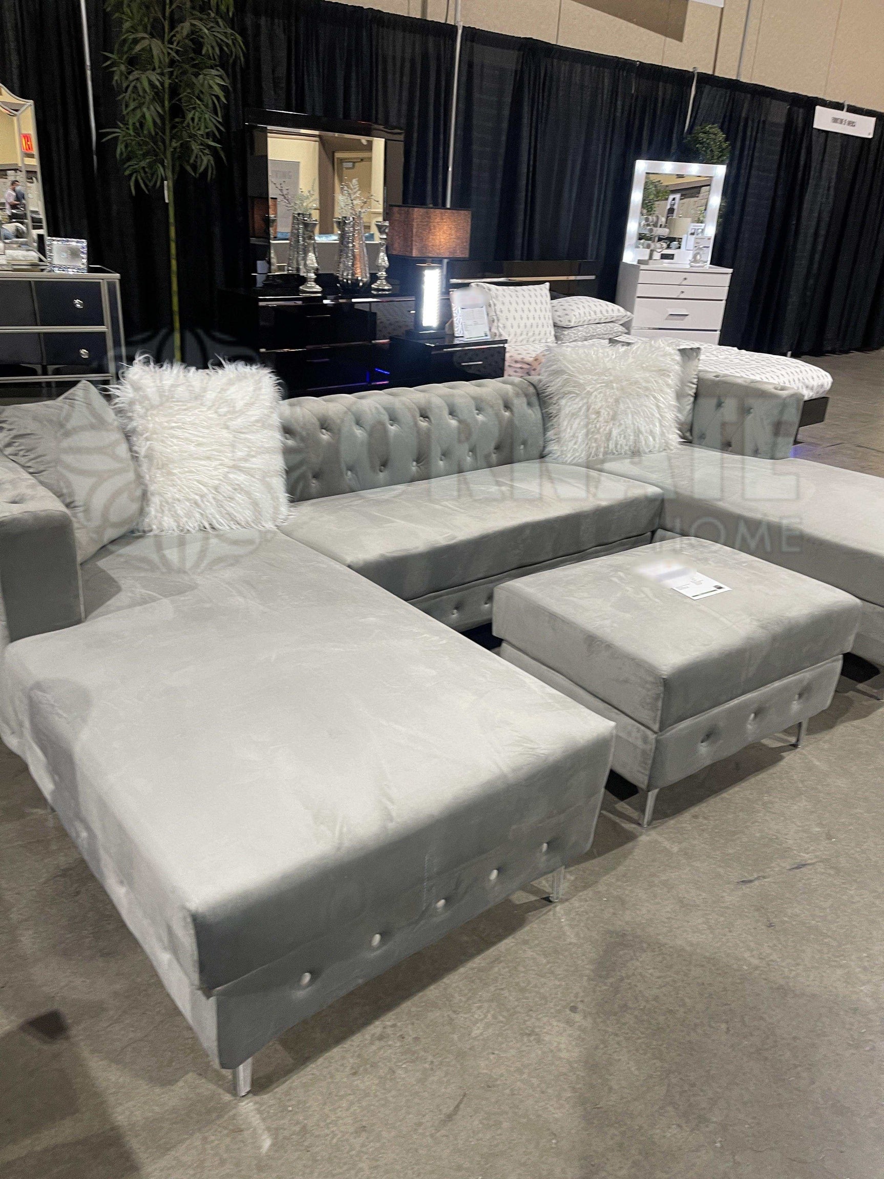 Ciabattoni Gray U Shape Sectional Sofa - Ornate Home