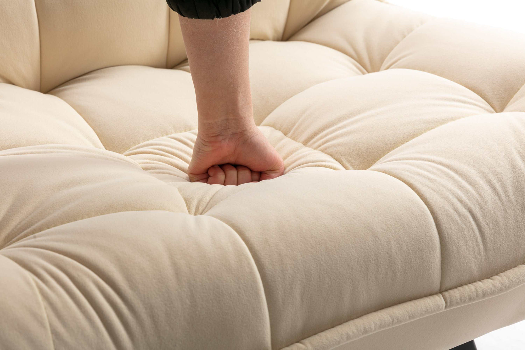 Cinder Velvet Accent Chair with Ottoman White - Ornate Home