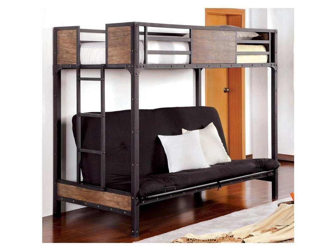 Clapton Black Twin Bed w/ Futon Base - Ornate Home