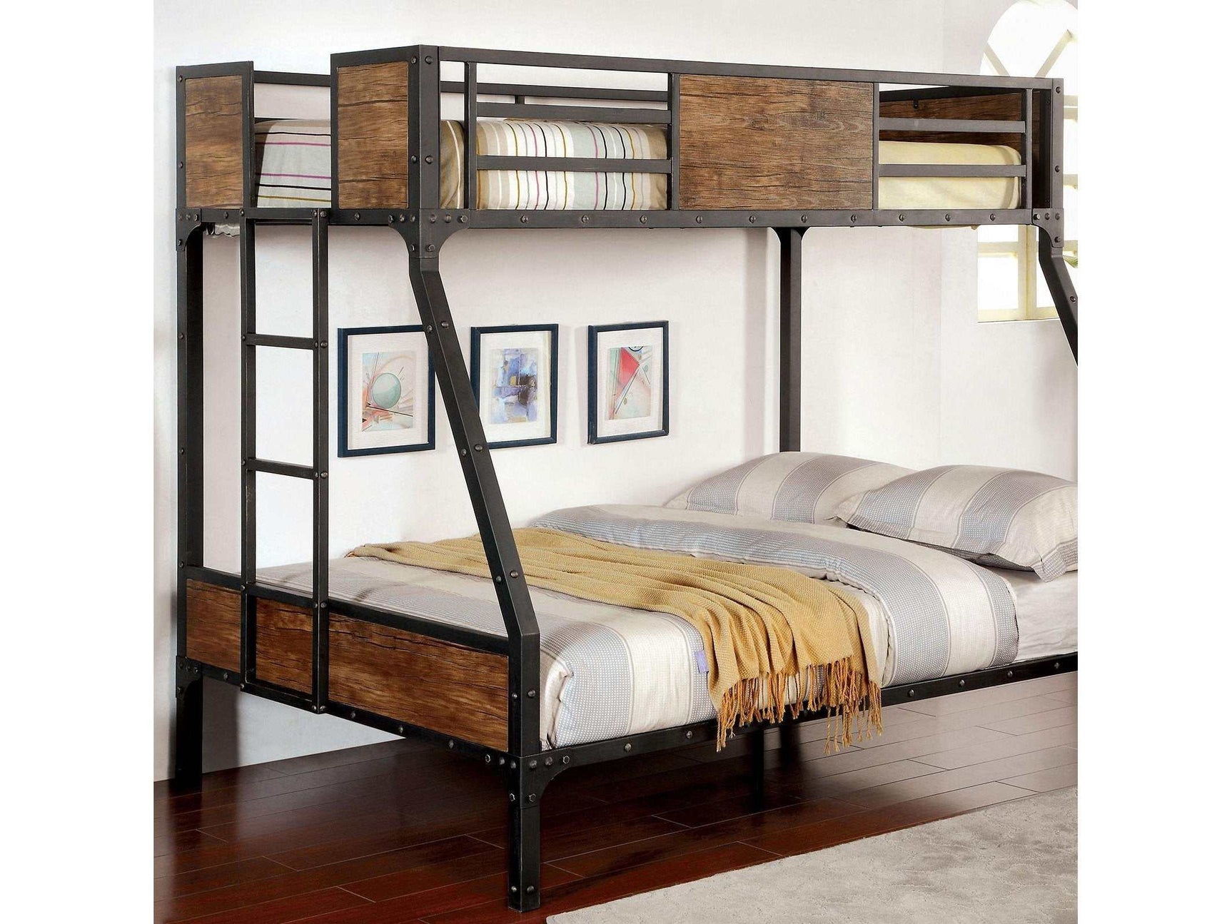 Clapton Black Twin/Full Bunk Bed - Ornate Home