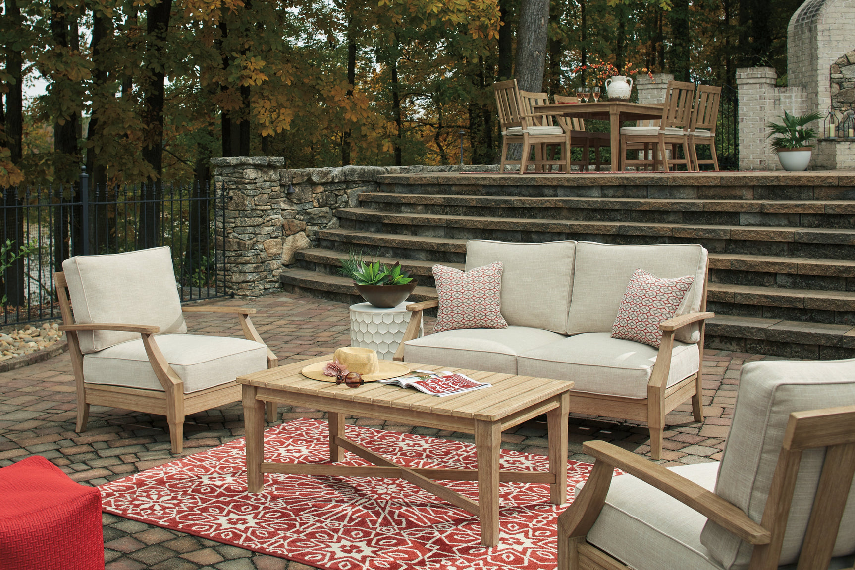 Clare View Outdoor Loveseat w/ Cushion - Ornate Home