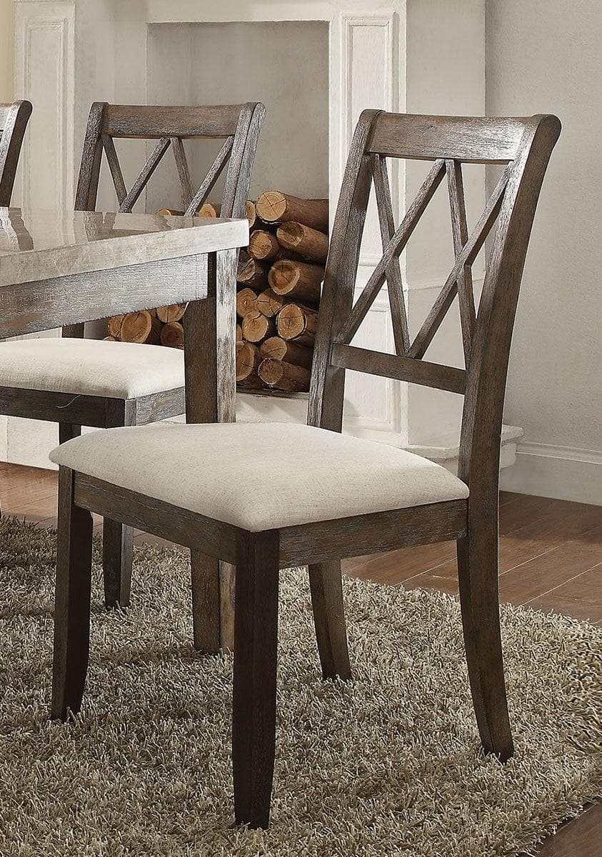 Claudia Beige & Salvage Brown Side Chair (Set of 2) - Ornate Home