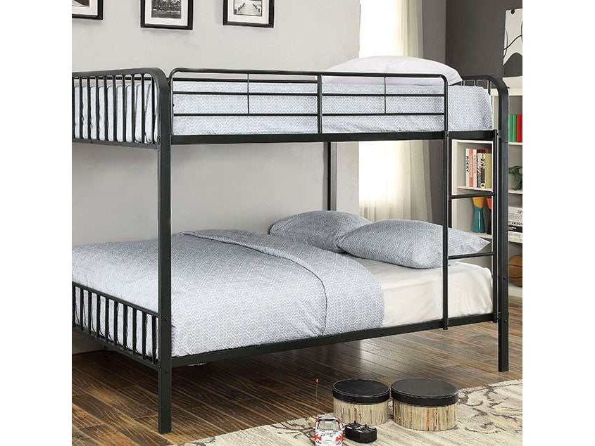 Clement Black Metal Full/Full Bunk Bed - Ornate Home