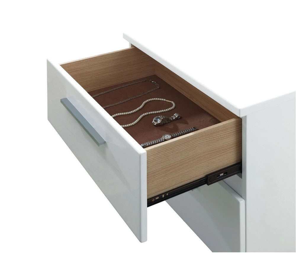 Clementine White & Gray E. King Panel Bedroom Set / 4pc - Ornate Home